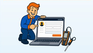Qboy completing the online service form