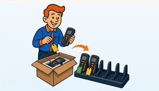 Qboy receiving the shipment